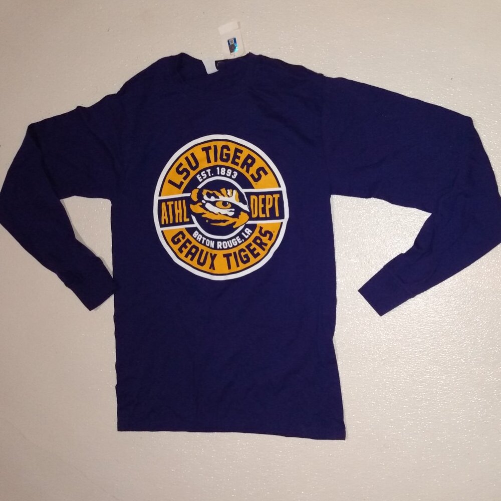 LSU Tigers Athletic Long Sleeve Shirt Louisiana state University purple gold